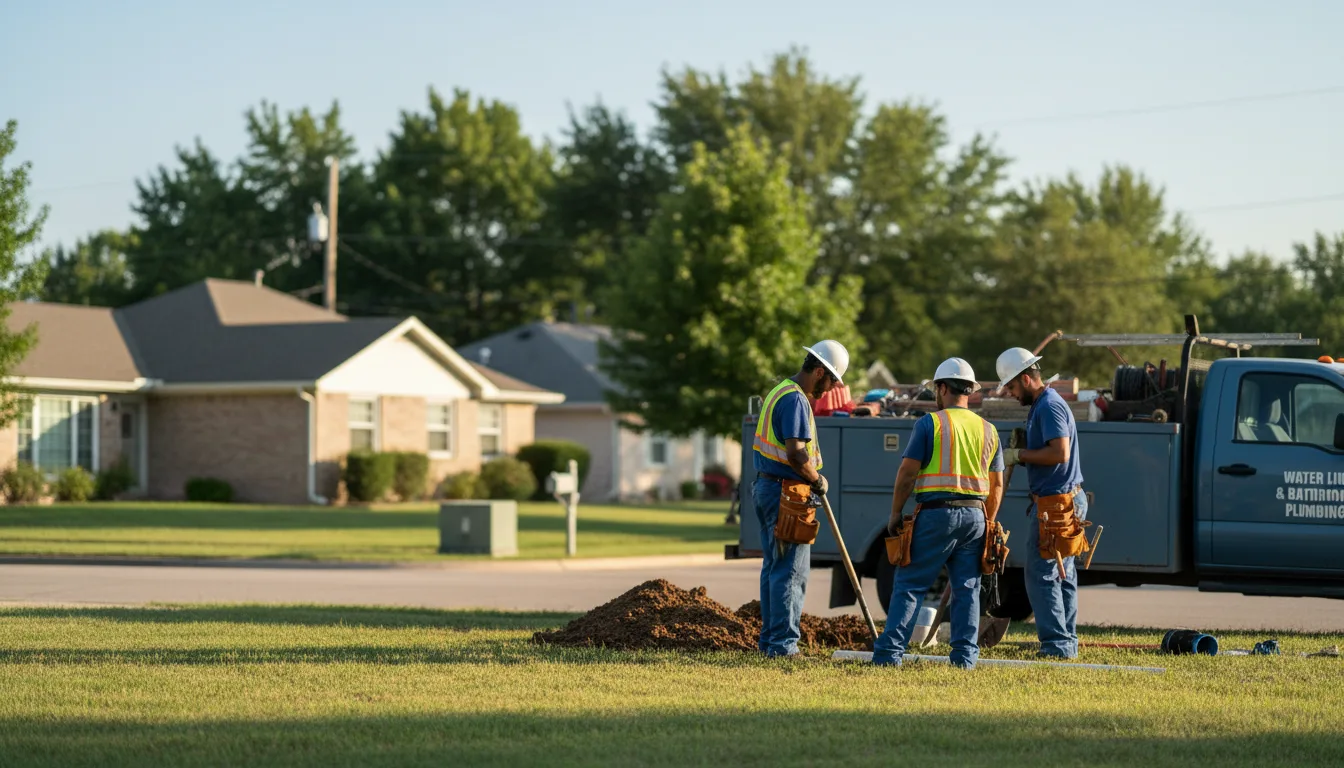 Residential water line and bathroom plumbing service in Amity, AR